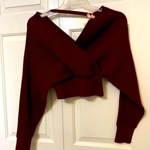 *New with tags* maroon crop sweater